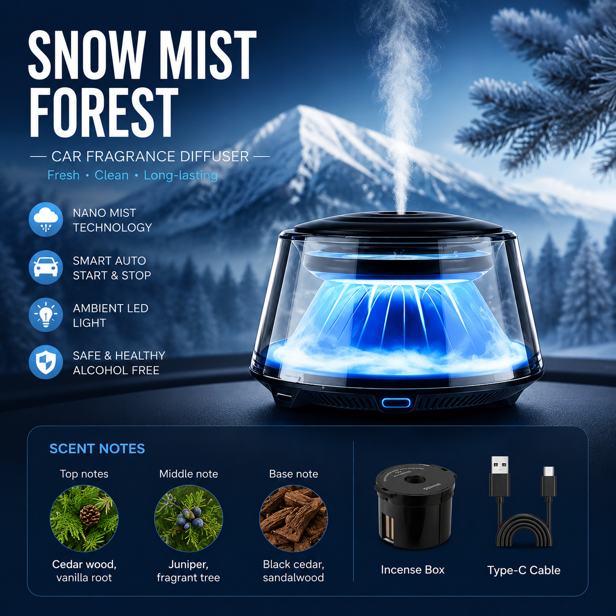SNOW FOREST – Car Perfume Diffuser