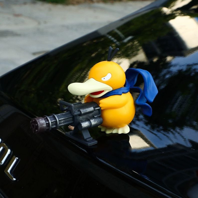 Pokemon Psyduck Action Figure – Gatling Gun Pose | Collectible Desktop Ornament, 9cm & 15cm