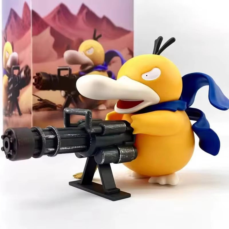 Pokemon Psyduck Action Figure – Gatling Gun Pose | Collectible Desktop Ornament, 9cm & 15cm